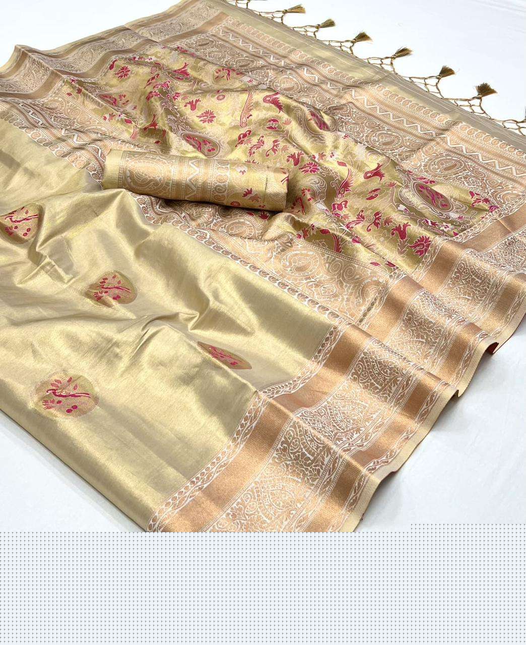 KANWAL SILK  BY ASLIWHOLESALE FANCY NYLON HANDLOOM WEAVING SILK SAREES