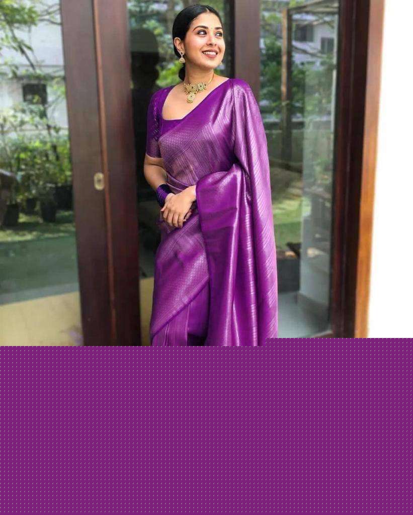 KEERTHY BY ASLIWHOLESALE FANCY SOFT LITCHI SILK DESIGNER SAREE