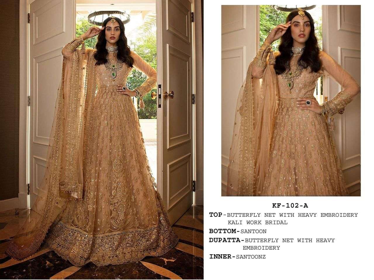 KF-102 COLORS BY ASLIWHOLESALE 102 TO 102-D SERIES BUTTERFLY NET  DRESSES