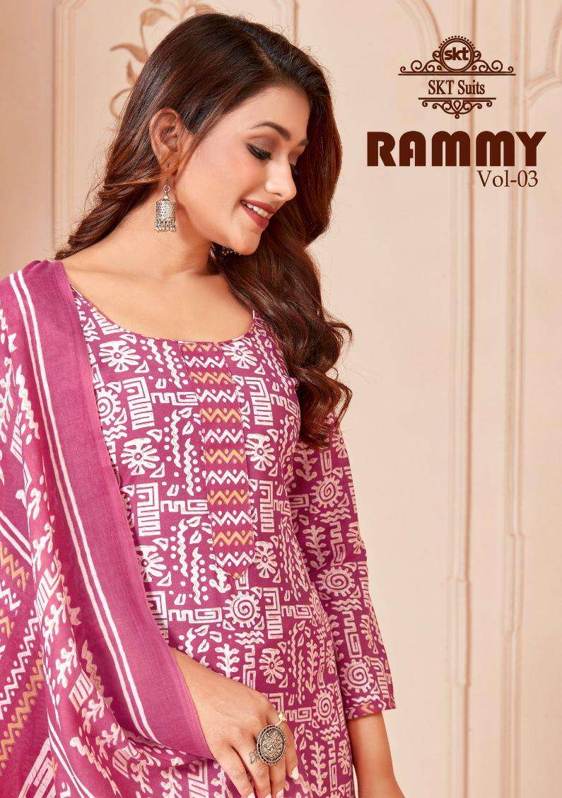 RAMMY VOL-3 BY SKT SUITS 3001 TO 3012 SERIES COTTON PRINT DRESSES