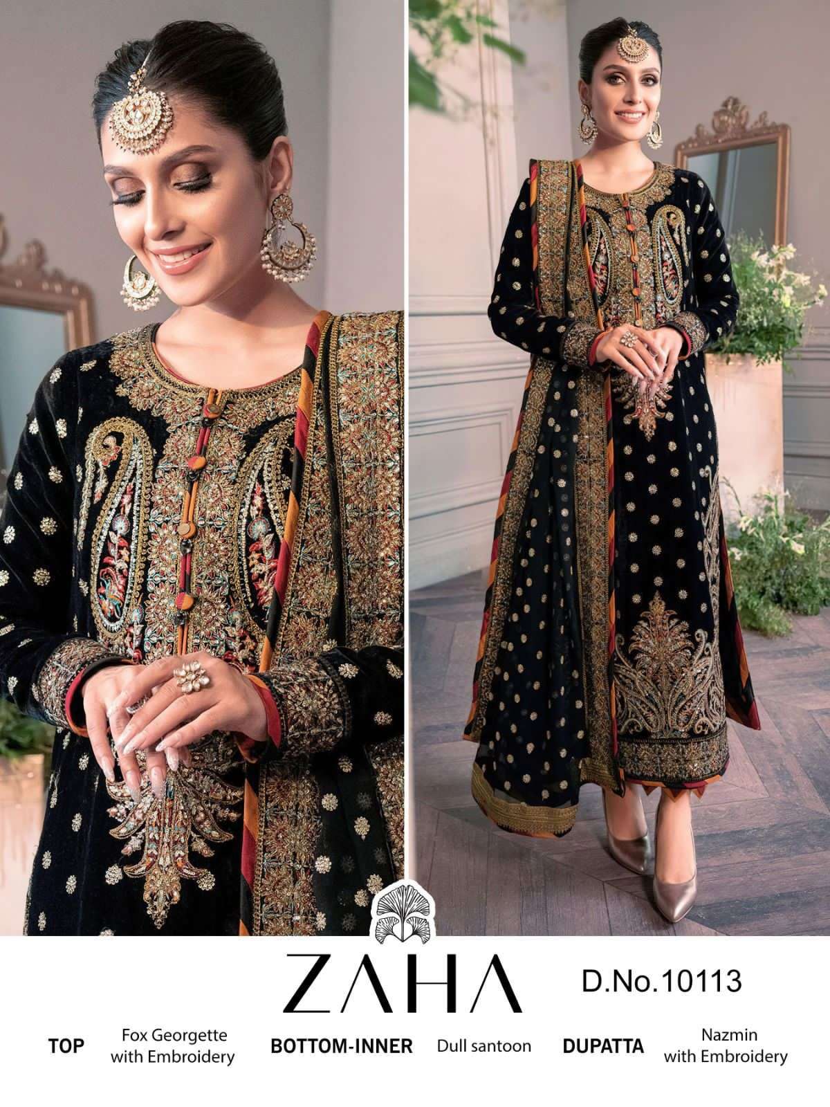 ZAHA 10113 HIT DESIGN BY ZAHA GEORGETTE EMBROIDERY PAKISTANI DRESS