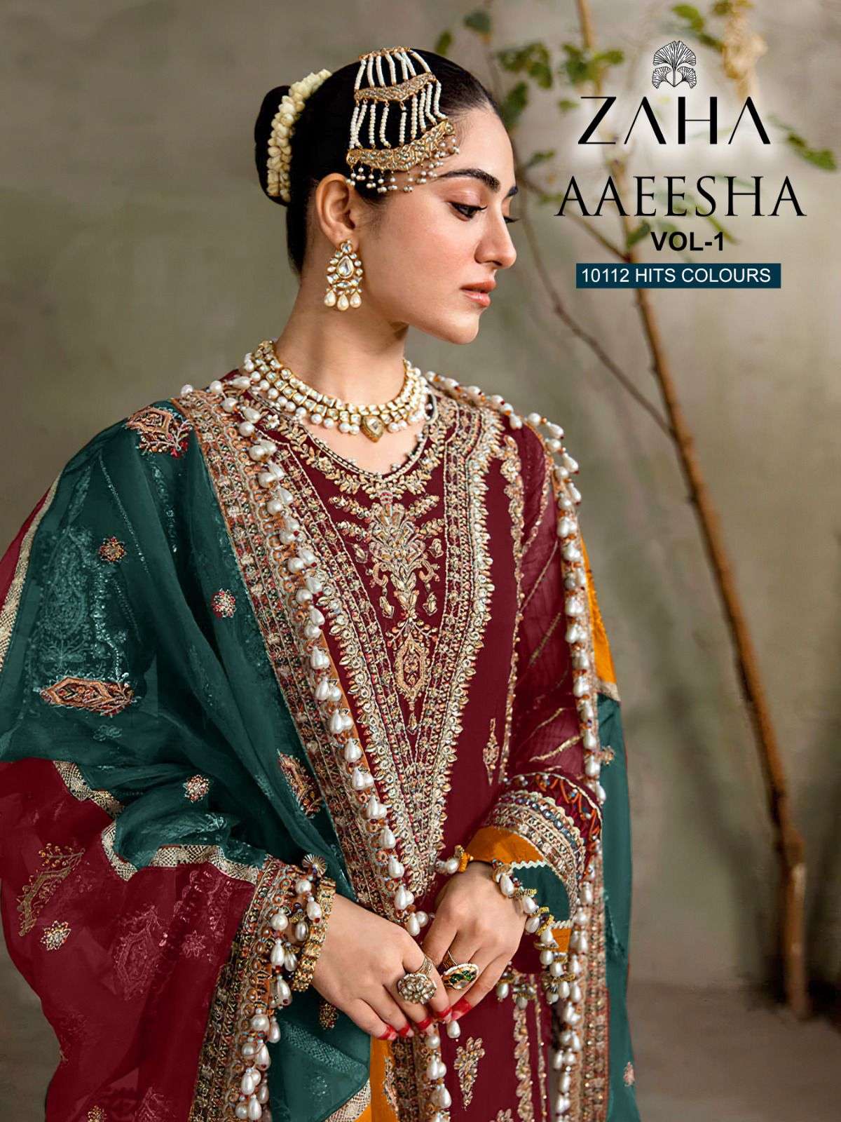 AAEESHA 10112 BY ZAHA 10112-A TO 10112-C SERIES GEORGETTE PAKISTANI DRESSES