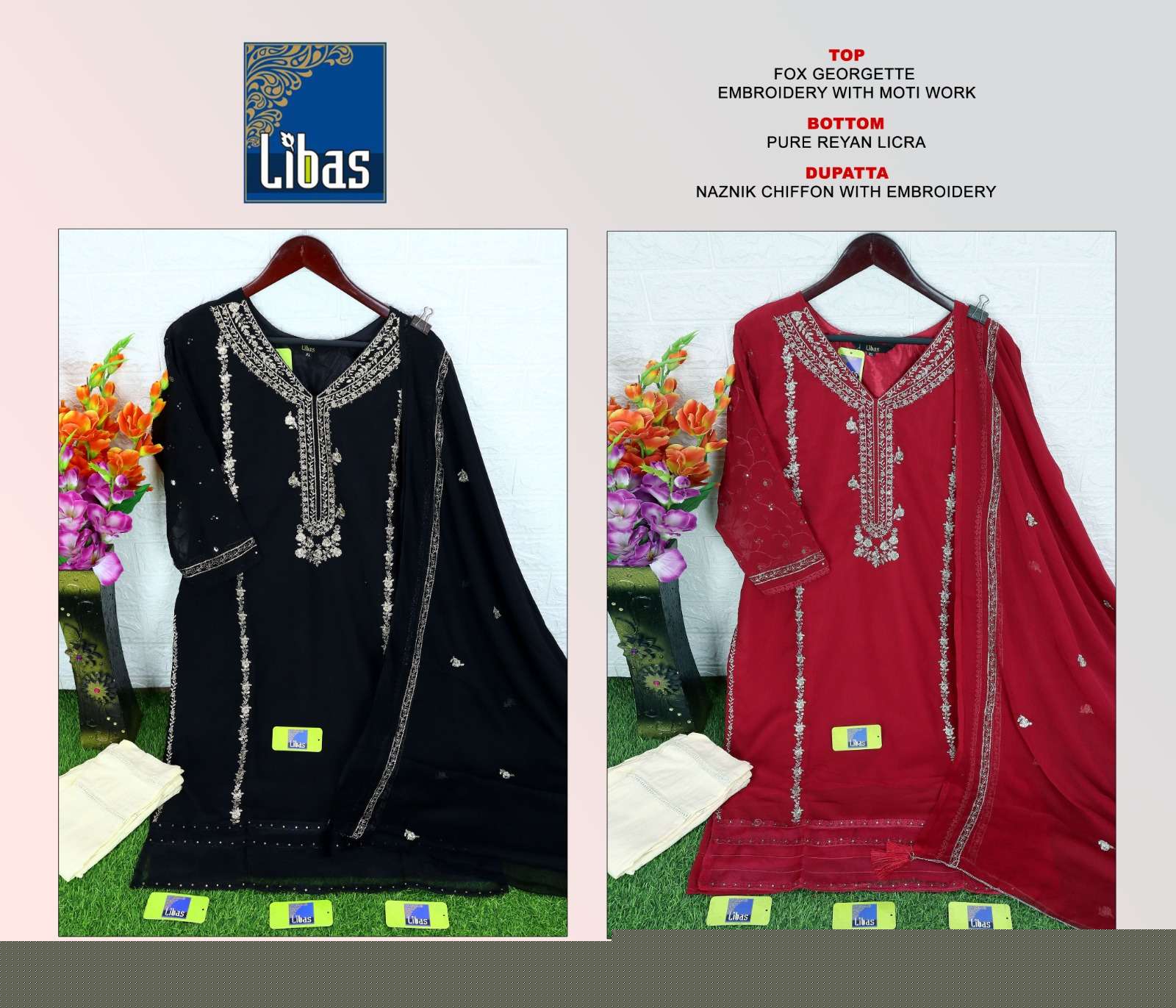 LIBAS HIT DESIGNS BY ASLIWHOLESALE HEAVY FAUX GEORGETTE DRESSES