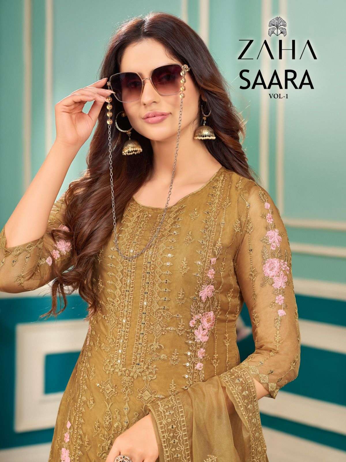 SAARA VOL-1 BY ZAHA 10200 TO 10201 SERIES ORGANZA PAKISTANI DRESSES