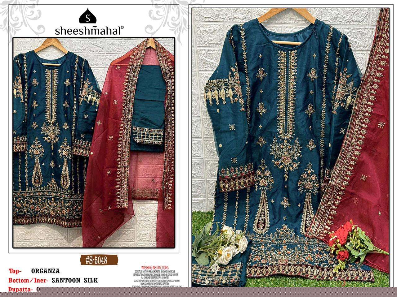 SHEESHMAHAL 5048 COLOURS BY ASLIWHOLESALE HEAVY ORGANZA DRESSES