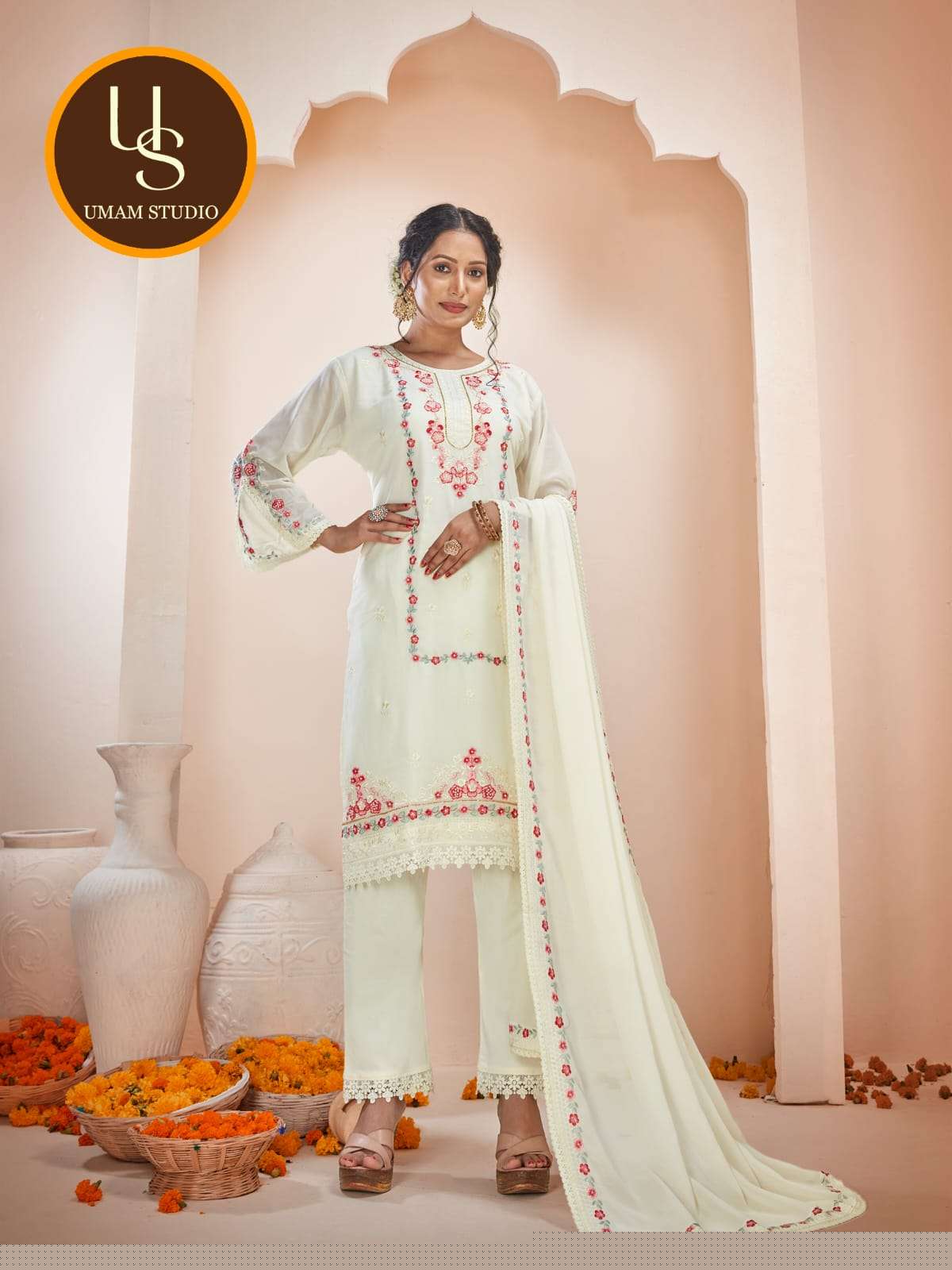 UMAM STUDIO 1001 BY ASLIWHOLESALE HEAVY FAUX GEORGETTE DRESSES