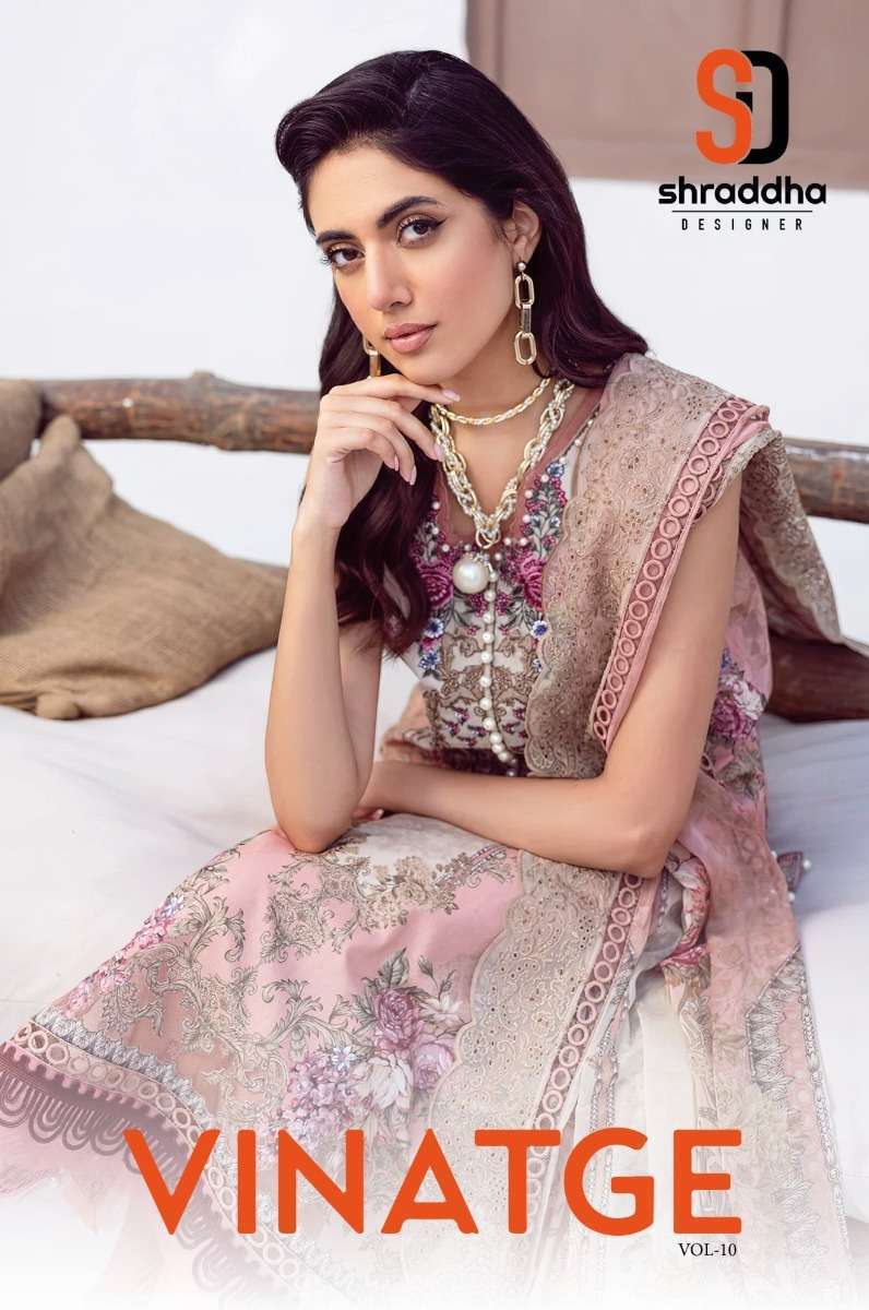 VINTAGE VOL-10 BY SHRADDHA DESIGNER 10001 TO 10006 SERIES LAWN DRESSES