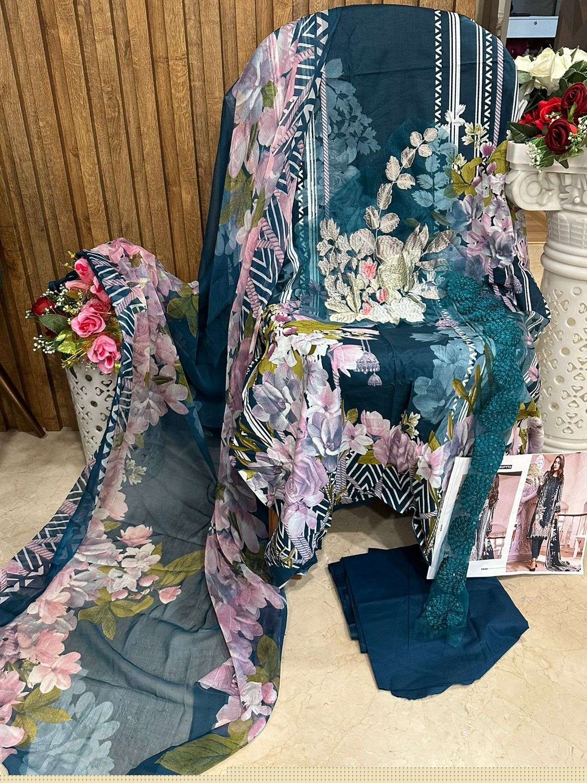 9003 COLOURS BY ASLIWHOLESALE 9003-B TO 9003-E SERIES COTTON WORK PAKISTANI DRESSES
