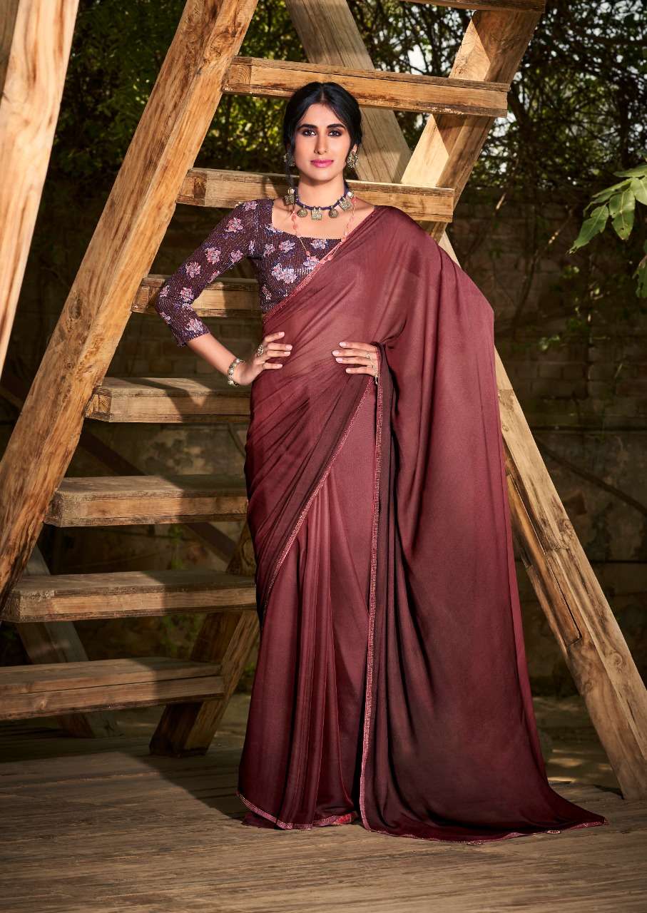 ARUNA HITS BY SR DESIGNER PARTY WEAR VELVET CHIFFON SAREES