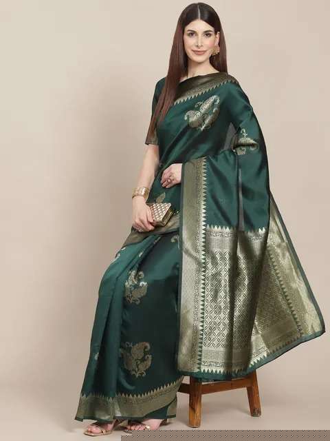 ASMITA BY ASLIWHOLESALE FANCY SOFT LITCHI SILK DESIGNER SAREE