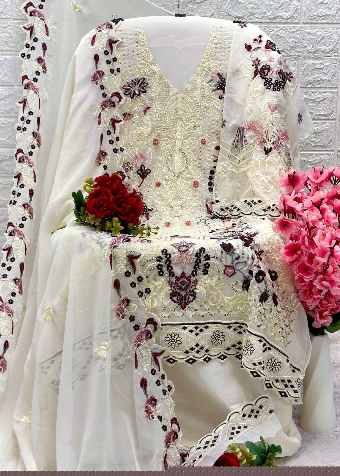 AZURE 1328 COLOURS BY ASLIWHOLESALE GEORGETTE WORK PAKISTANI DRESSES