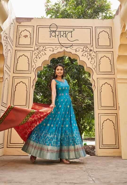 BANARASIYA VOL-2 BY VIRASAT 1006 TO 1011 SERIES DESIGNER JACQUARD GOWNS