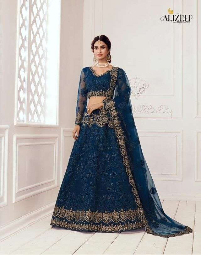 BRIDAL HERITAGE VOL-2 1007-B BY ALIZEH HEAVY DESIGNER NET LEHENGAS