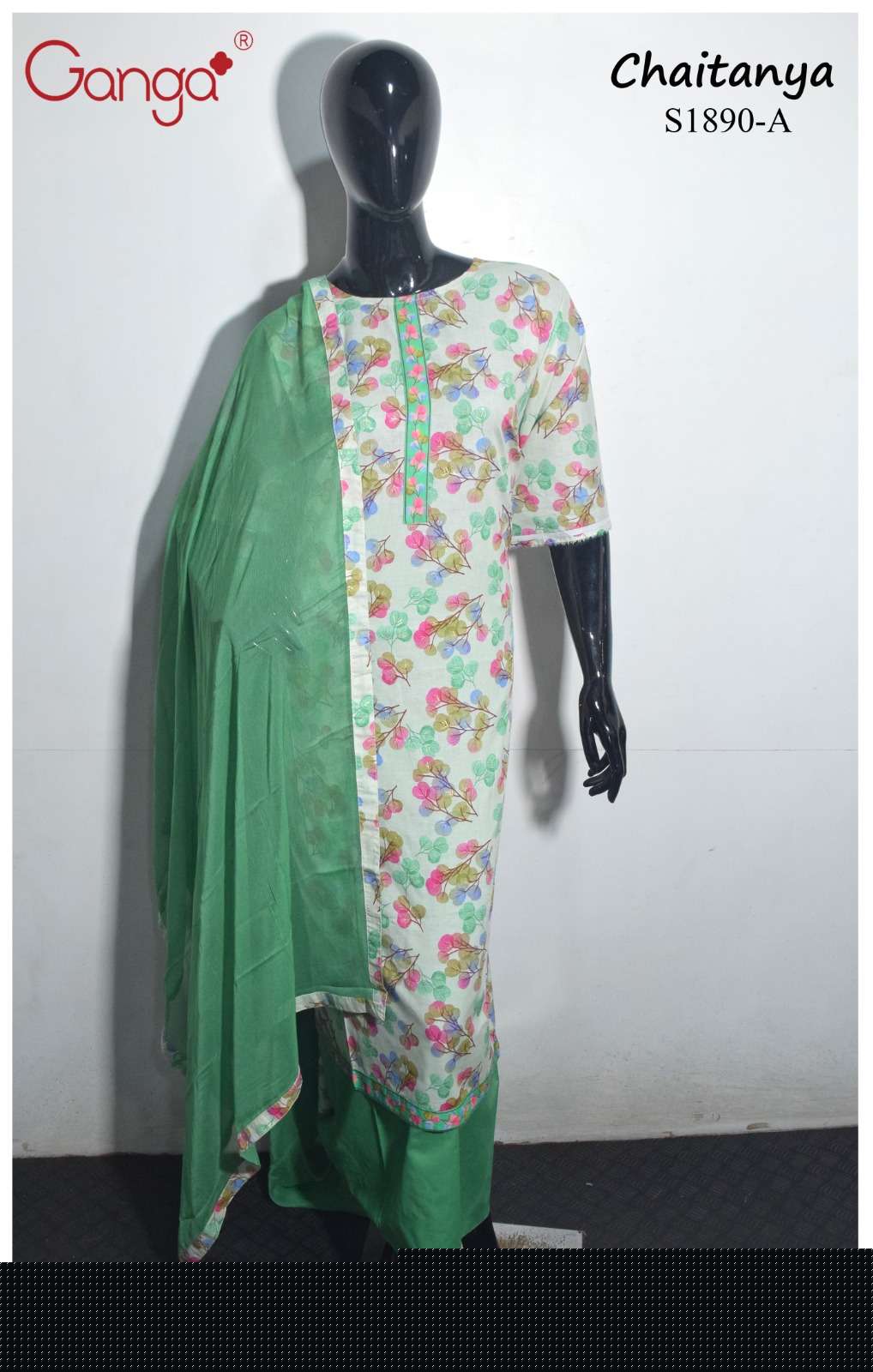 CHAITANYA 1890 BY GANGA FASHIONS PREMIUM COTTON PRINTED WORK DRESSES