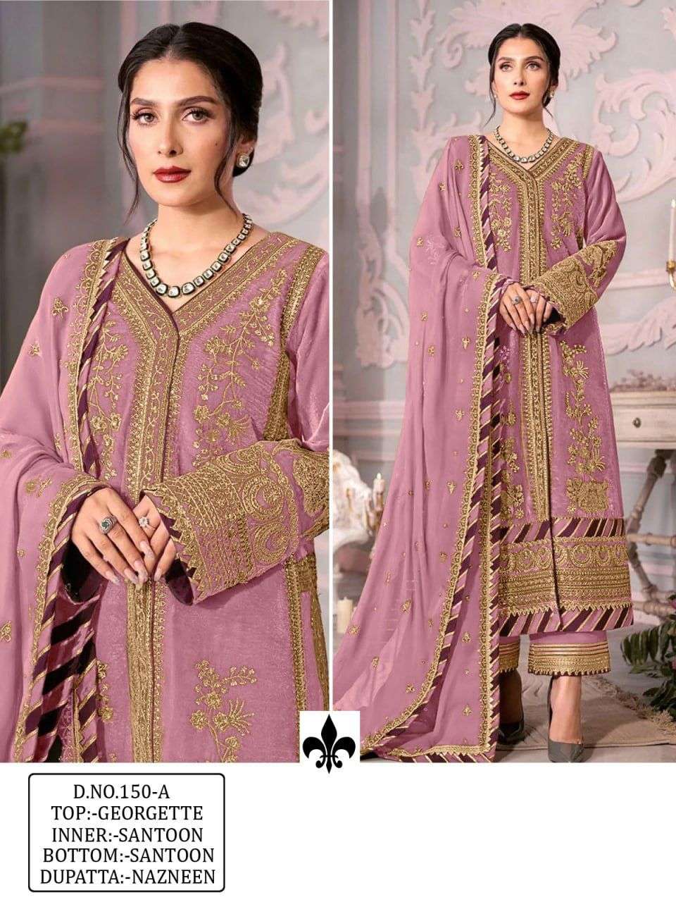 KF-150 COLORS BY ASLIWHOLESALE 150-A TO 150-D SERIES DESIGNER GEORGETTE DRESSES