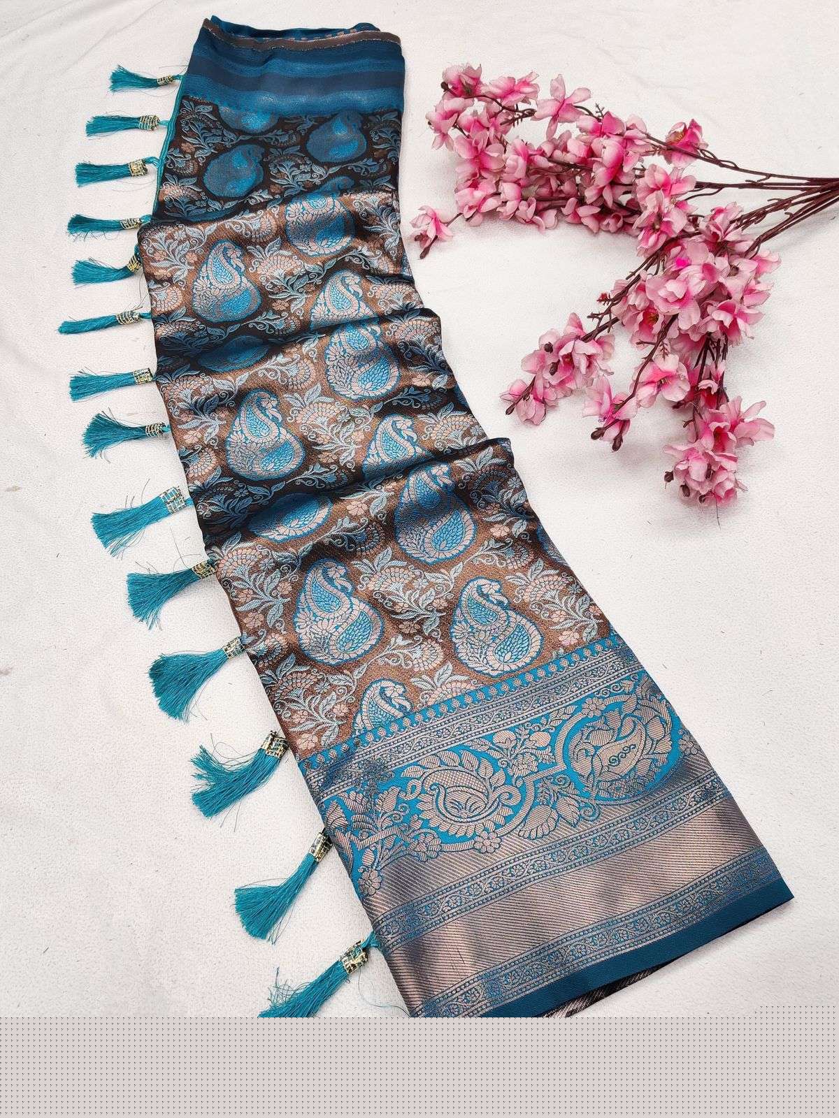 MANGO SILK BY ASLIWHOLESALE DESIGNER ZARI SOFT SILK SAREES