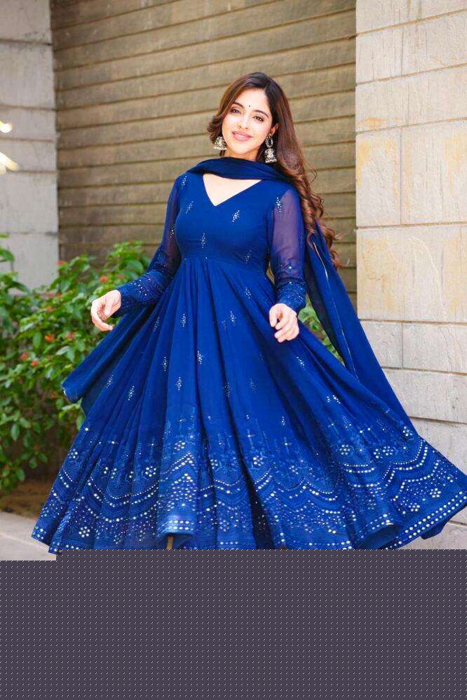 PC-2021 HIT DESIGN BY ASLIWHOLESALE HEAVY GEORGETTE GOWN WITH DUPATTA