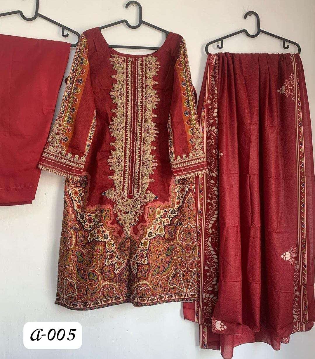 SAPPHIRE A-005 BY ASLIWHOLESALE DESIGNER PURE COTTON HEAVY DRESSES 