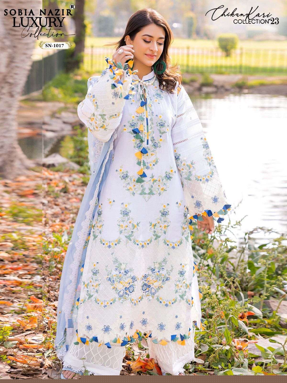 SOBIA NAZIR SN-1017 BY ASLIWHOLESALE LAWN COTTON PAKISTANI DRESSES