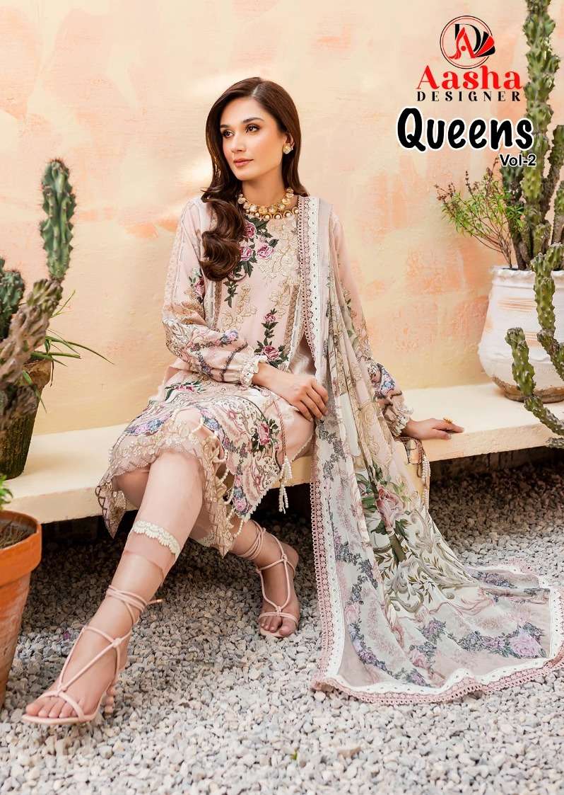 AASHA QUEENS BY ASLIWHOLESALE 1008 TO 1011 SERIES COTTON EMBROIDERY DRESSES