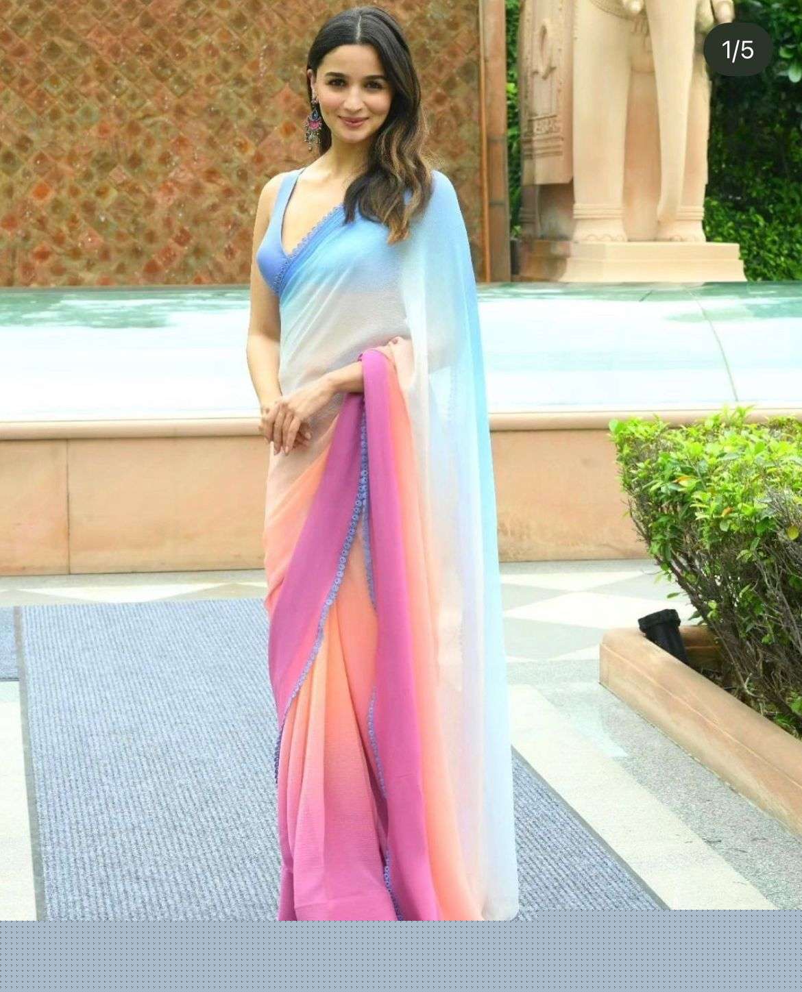 ALIA BY ASLIWHOLESALE DESIGNER FANCY CHINON SILK FANCY SAREES