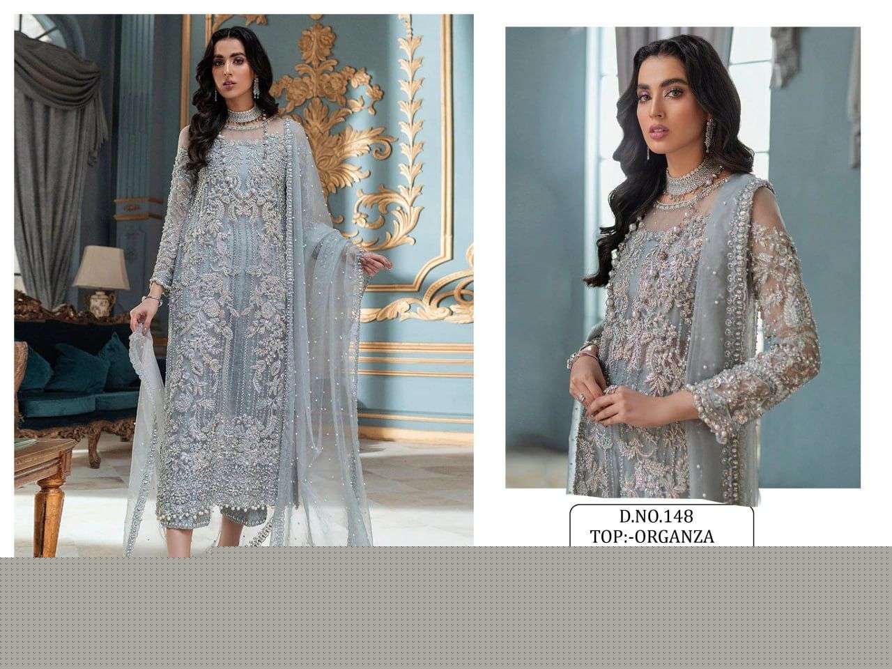 KF-148 COLORS BY ASLIWHOLESALE 148 TO 148-V SERIES DESIGNER ORGANZA DRESSES