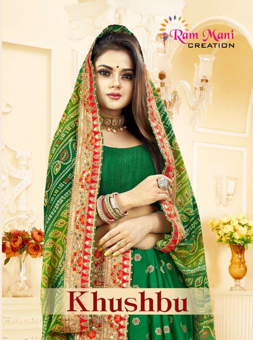 KHUSHBU BY RAM MANI CREATION DESIGNER CHIFFON BANDHANI DESIGNER SAREES