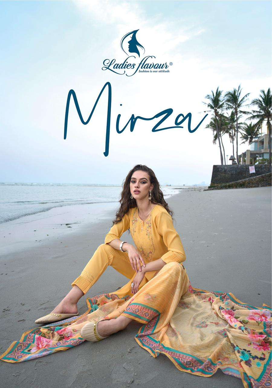 MIRZA BY LADIES FLAVOUR 1001 TO 1006 SERIES DESIGNER CHANDERI PRINT DRESSES