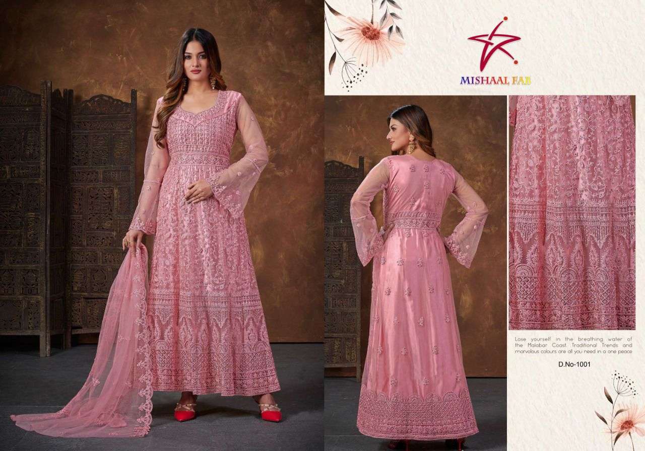 MISHAAL 1000 COLORS BY MISHAAL FAB 1001 TO 1004 SERIES NET DRESSES