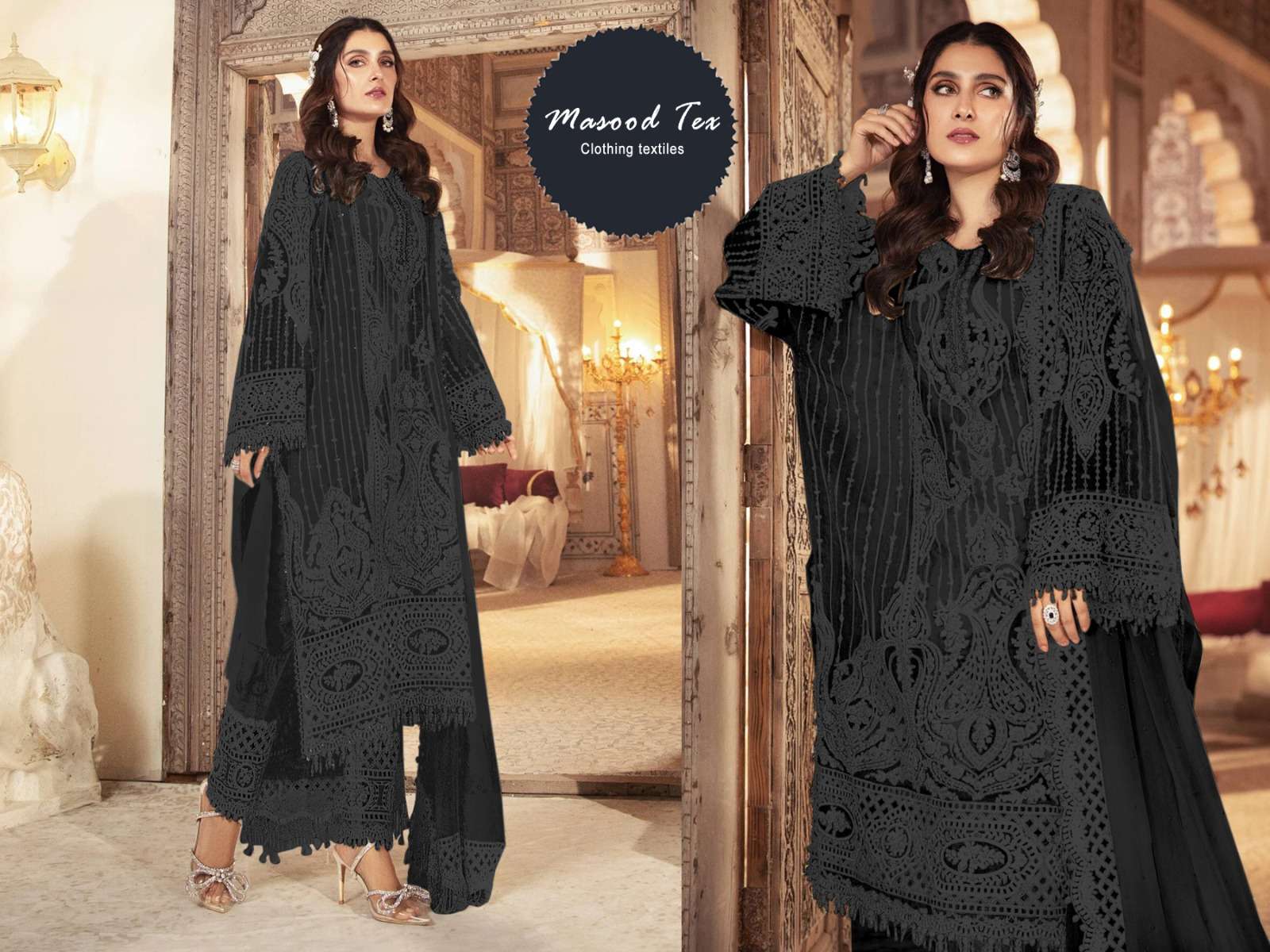 MT-7835-B HIT DESIGN BY MASOOD TEX HEAVY FAUX GEORGETTE WORK DRESS