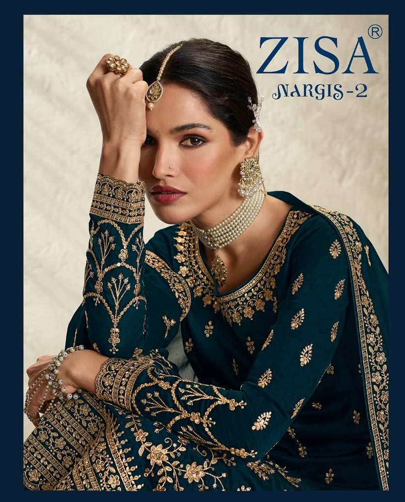 NARGIS VOL-02 BY ZISA 14691 TO 14696 SERIES SILK GEORGETTE WORK DRESSES