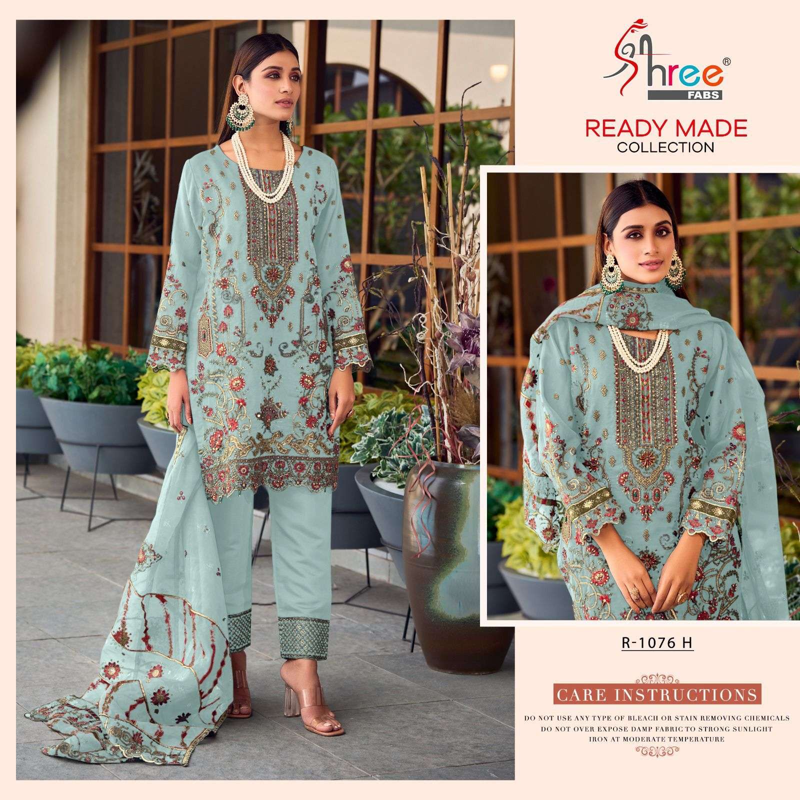 R-1076 COLOURS NEW BY SHREE FABS ORGANZA EMBROIDERY STITCHED PAKISTANI DRESSES