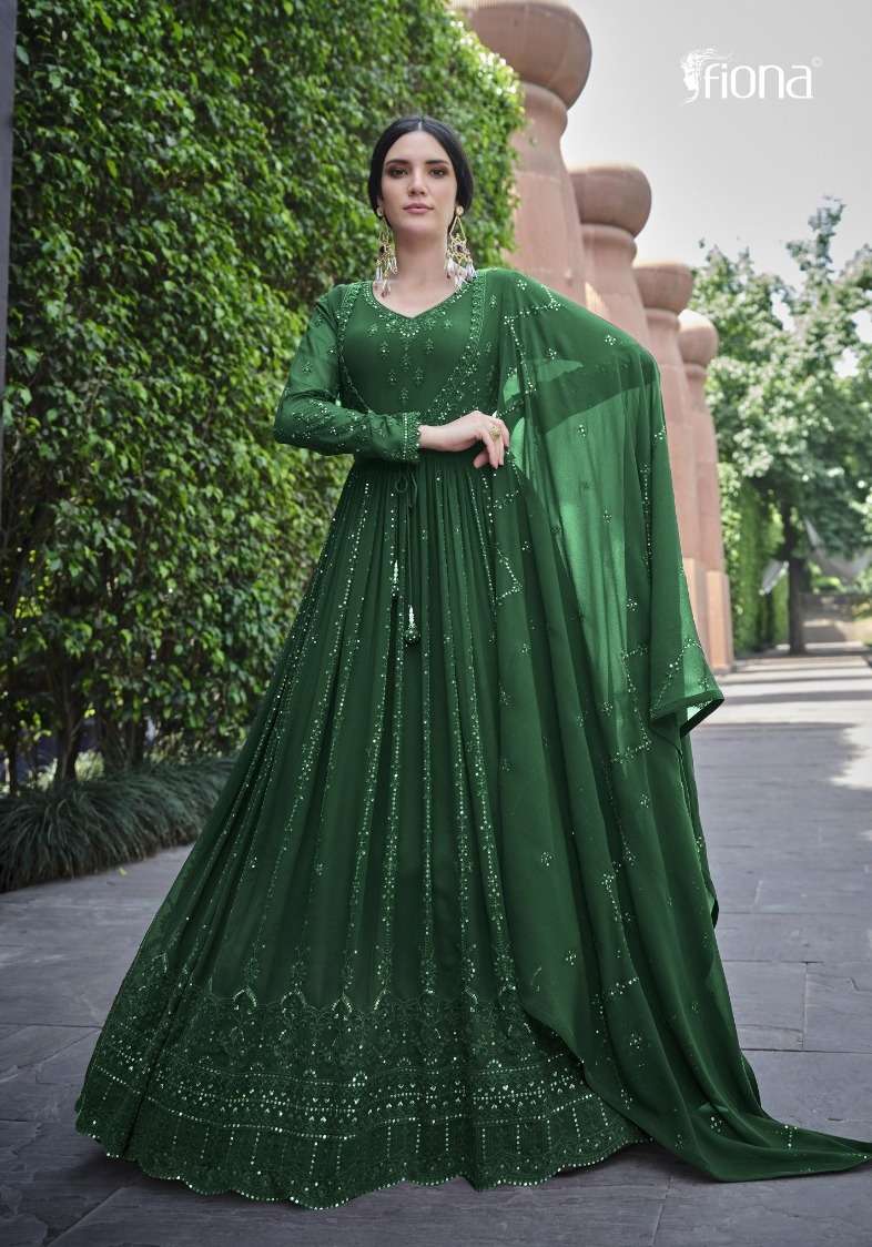 SAINA BY FIONA 51122 TO 51124 SERIES HEAVY GEORGETTE WORK ANARKALI GOWN