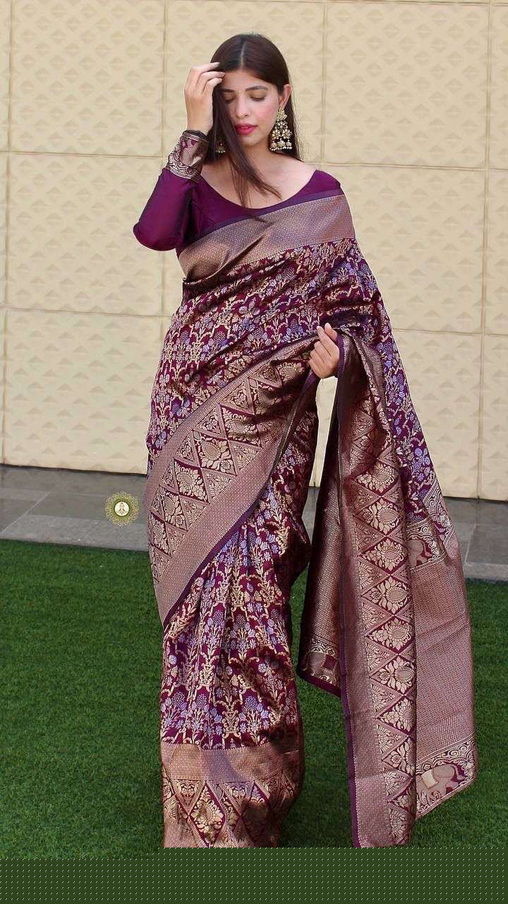 SAWARIYA SILK BY ASLIWHOLESALE DESIGNER SOFT GOLDEN ZARI SILK SAREES