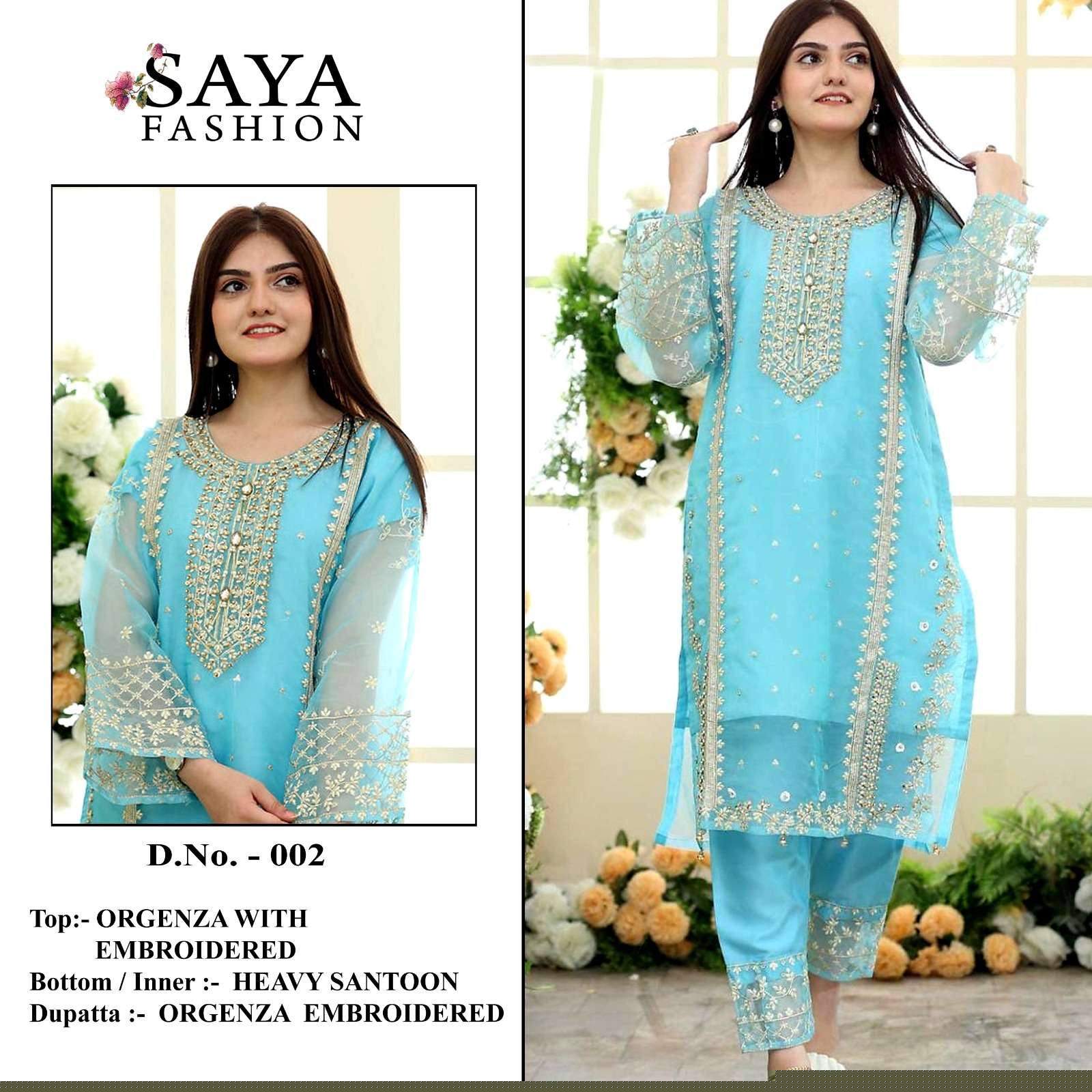SAYA FASHION 002 BY ASLIWHOLESALE DESIGNER ORGANZA DRESSES
