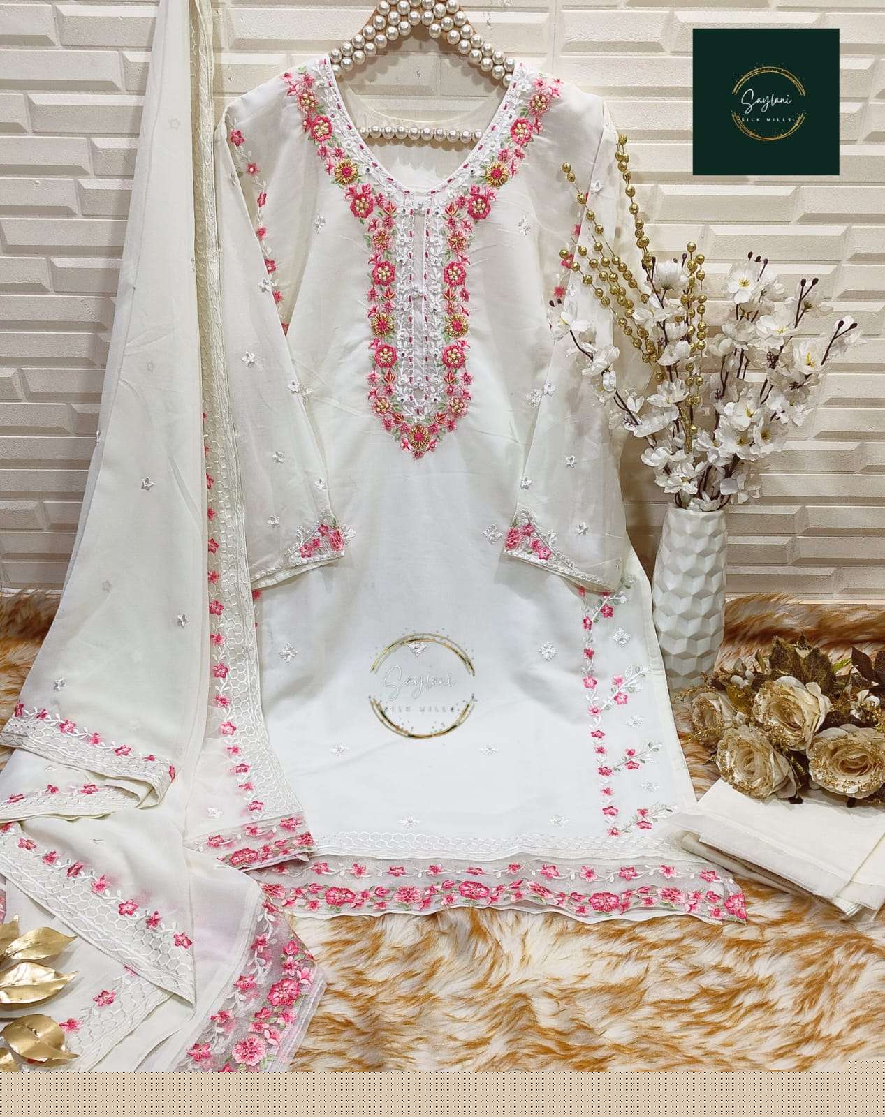 SAYLANI-1001 NX BY ASLIWHOLESALE GEORGETTE EMBROIDERY PAKISTANI DRESS