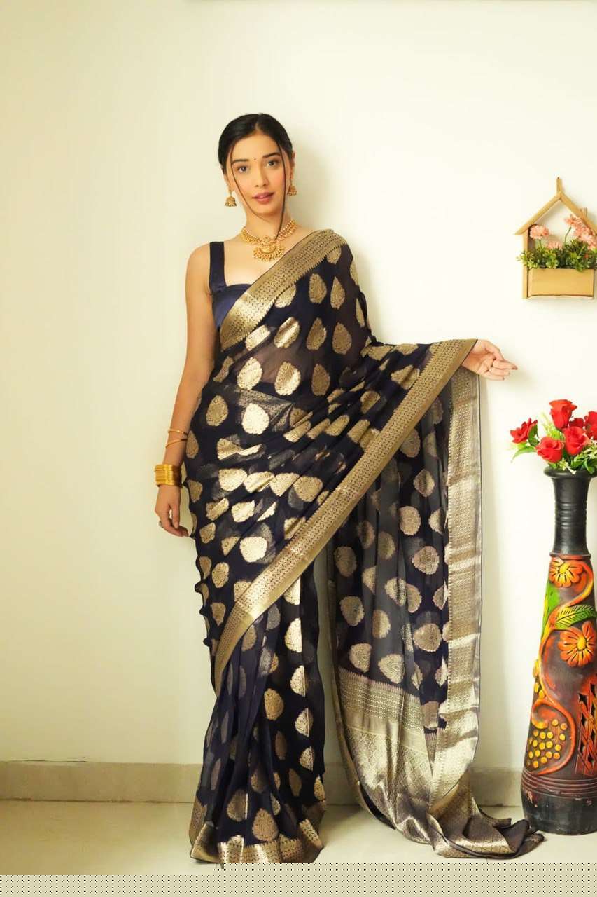 SC 139 BLACK BY ASLIWHOLESALE DESIGNER SOFT READY SILK SAREES