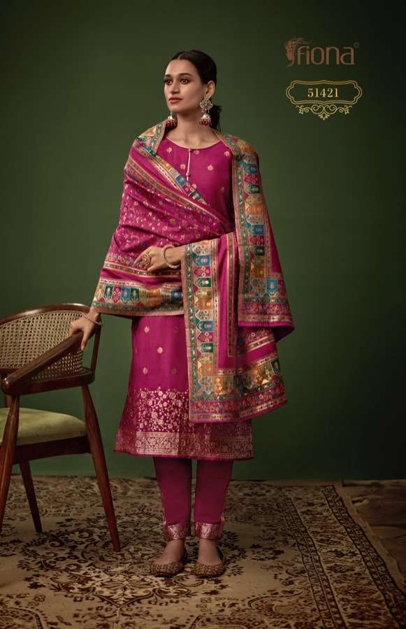 SHABNAM BY FIONA 51421 TO 51424 SERIES JACQUARD SILK DRESSES