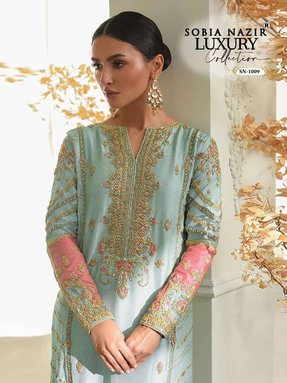 SOBIA NAZIR SN-1009 BY ASLIWHOLESALE HEAVY FOUX GORGETTE PAKISTANI DRESS