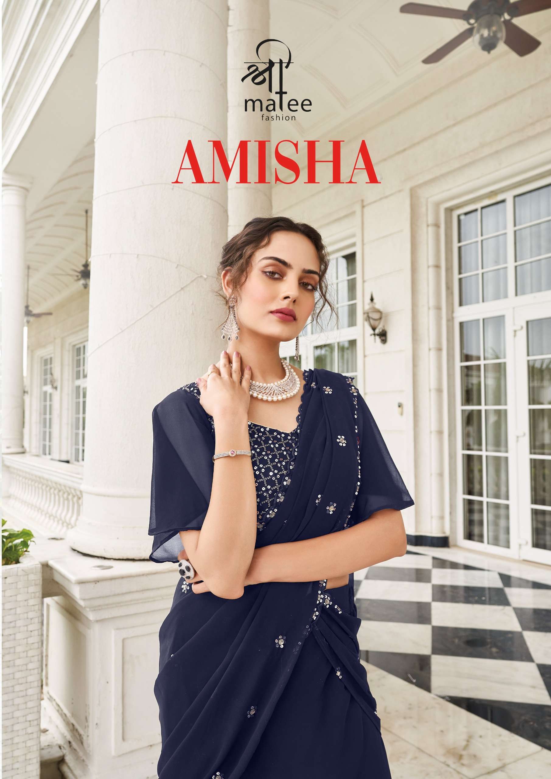 AMISHA BY SHREEMATEE FASHION 153 TO 156 SERIES FAUX GEORGETTE LEHENGAS