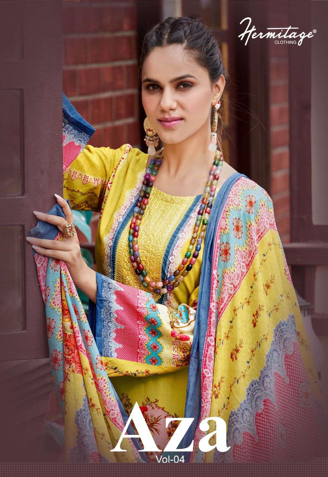 AZA VOL-04 BY HERMITAGE CLOTHING 4001 TO 4006 SERIES VISCOSE COTTON EMBROIDERY DRESSES