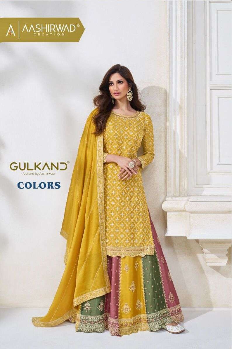 COLORS BY AASHIRWAD CREATION 9701 TO 9703 SERIES CHINON SILK DRESSES