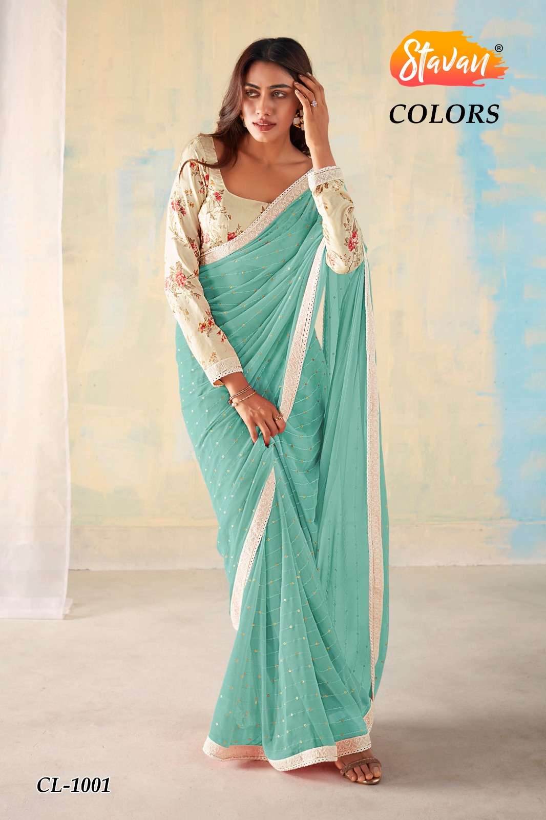 COLORS BY STAVAN 1001 TO 1008 DESIGNER GEORGETTE PRINTED SAREES