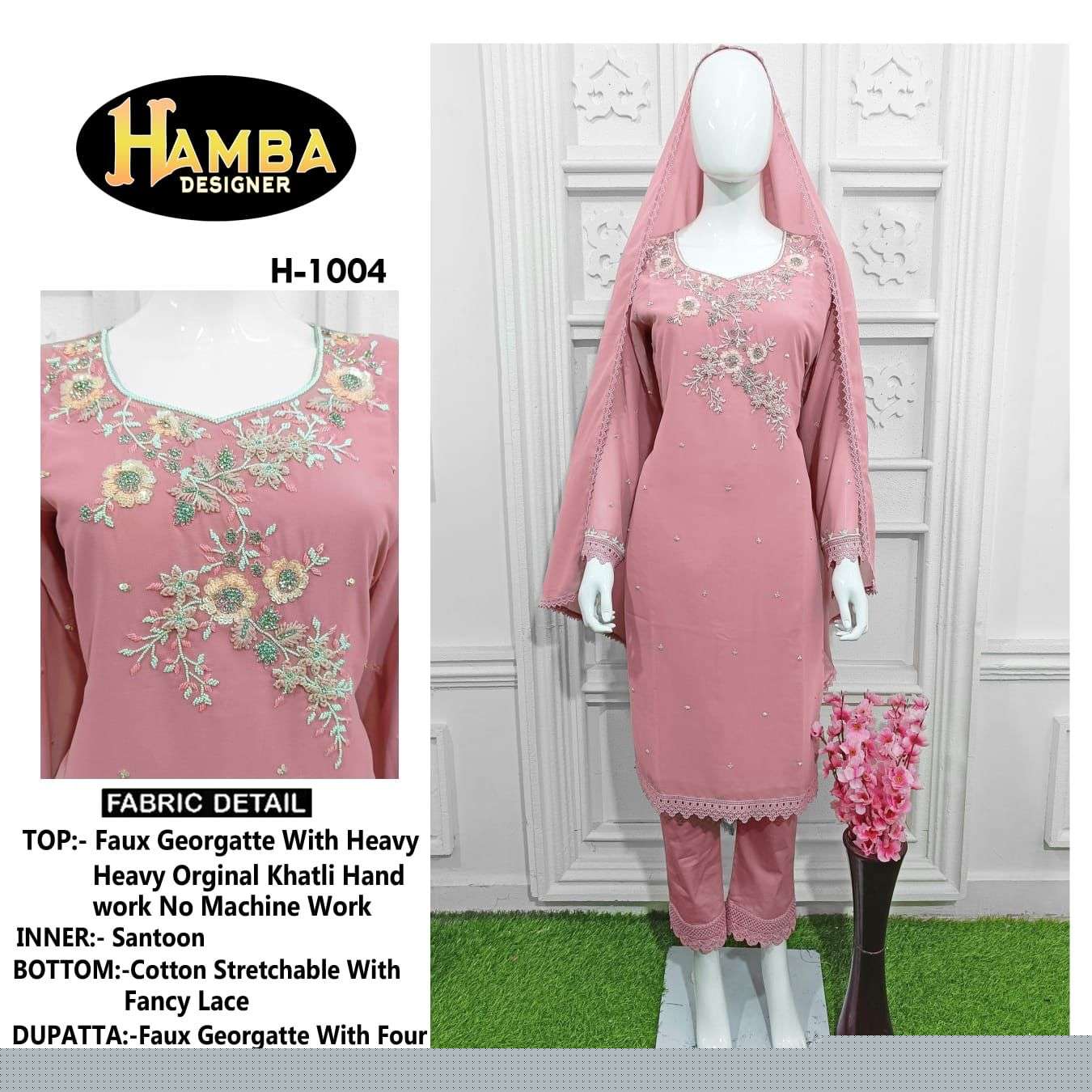 HAMBA 1004 COLOURS BY ASLIWHOLESALE GEORGETTE EMBROIDERY PAKISTANI DRESSES