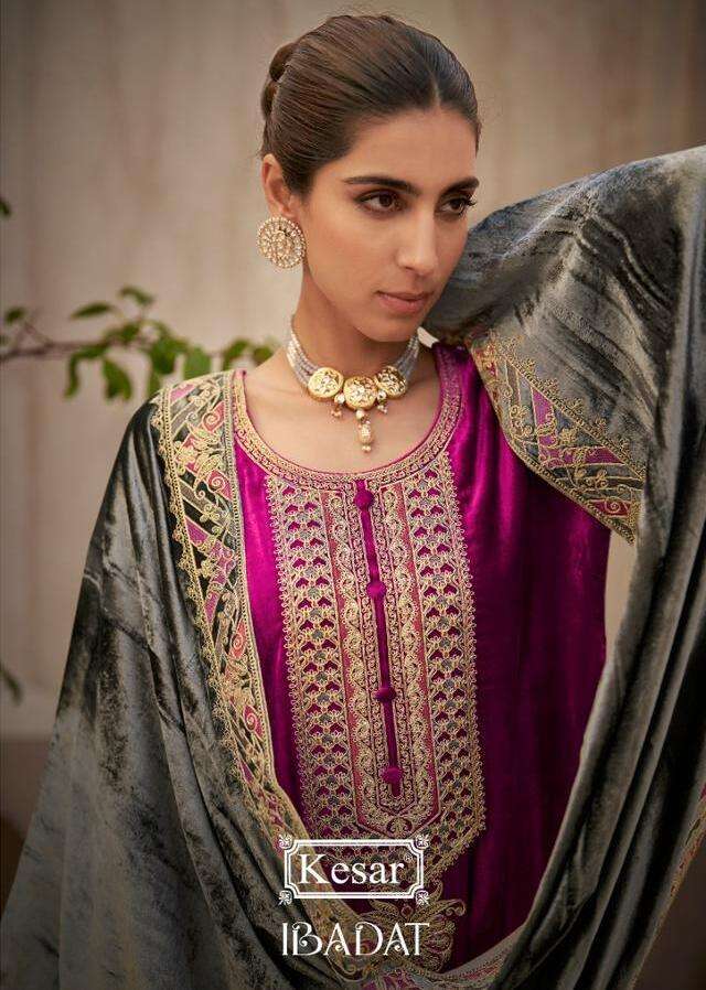 IBADAT BY KESAR DESIGNER PURE VISCOSE VELVET WOVEN DRESSES