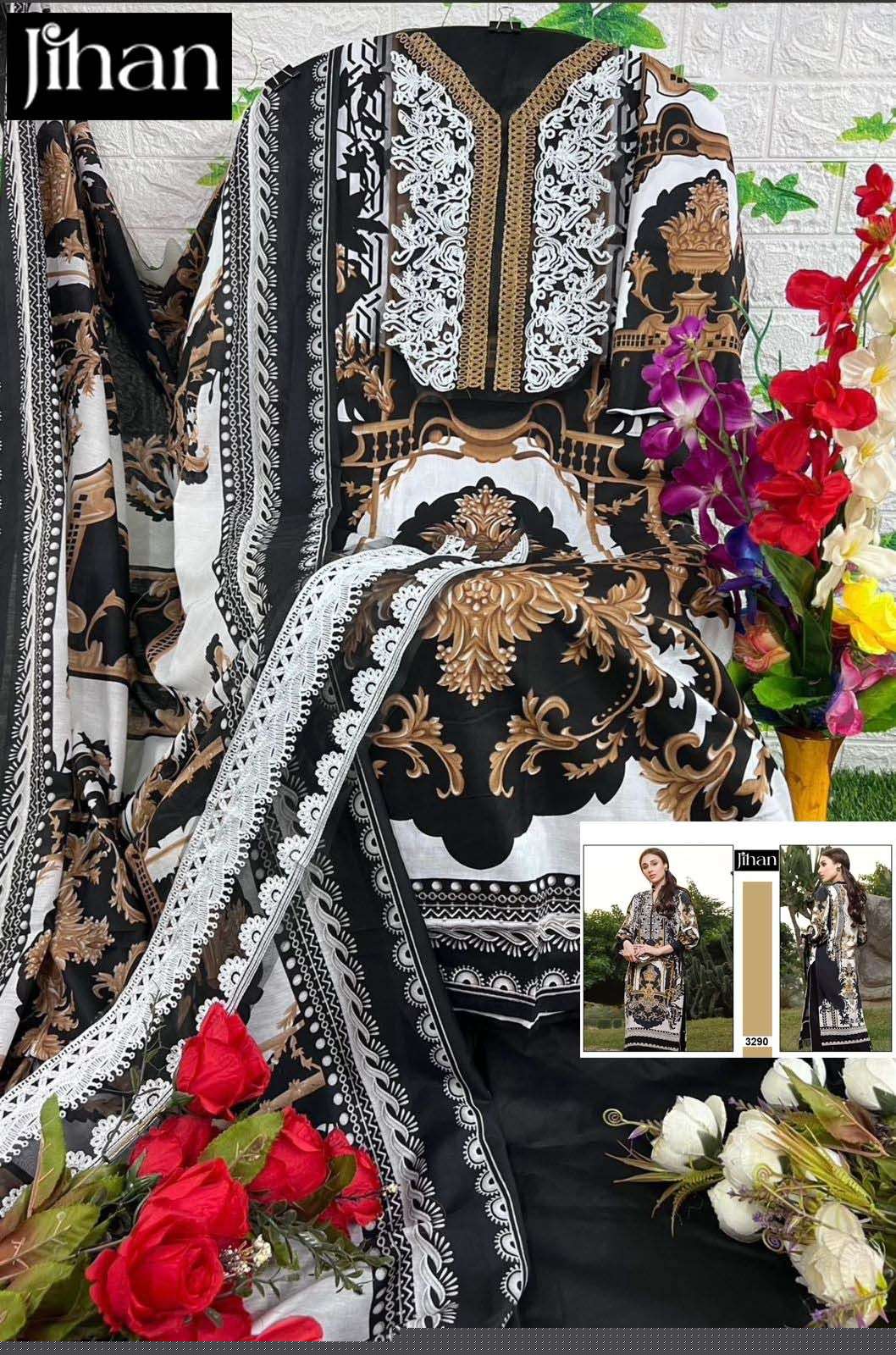 JIHAN 3290 BY ASLIWHOLESALE PURE HEAVY COTTON EMBROIDERY DRESSES 