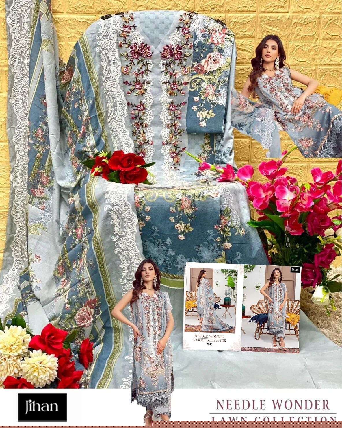 JIHAN NEEDLE WONDER LAWN BY ASLIWHOLESALE DESIGNER HEAVY COTTON DRESSES