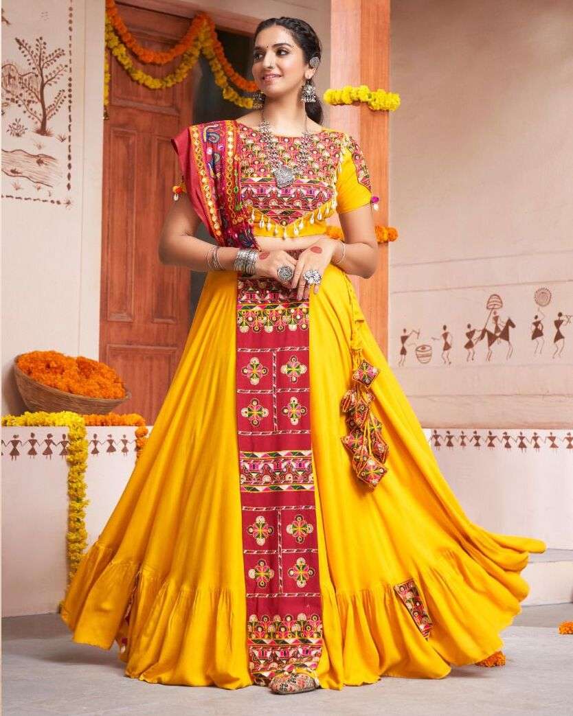 RAAS VOL-10 BY SHUBHKALA 2361 TO 2367 SERIES RAYON NAVRATRI LEHENGAS