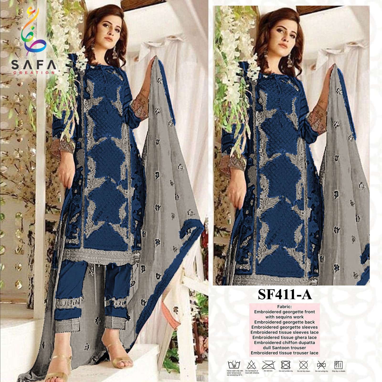 SAFA 411 COLOURS BY SAFA CREATION DESIGNER FAUX GEORGETTE DRESSES