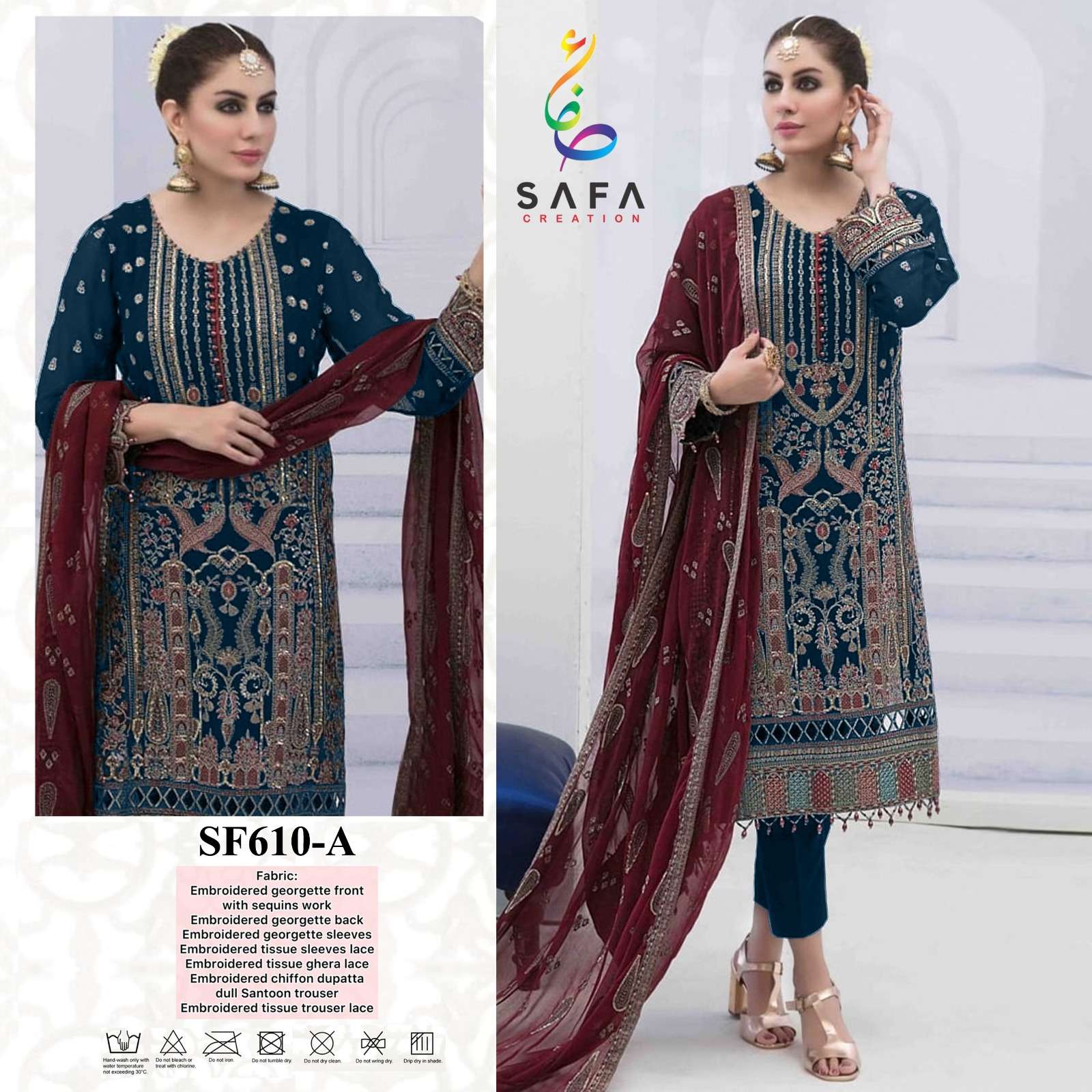 SAFA 610 COLOURS BY SAFA CREATION DESIGNER FAUX GEORGETTE DRESSES